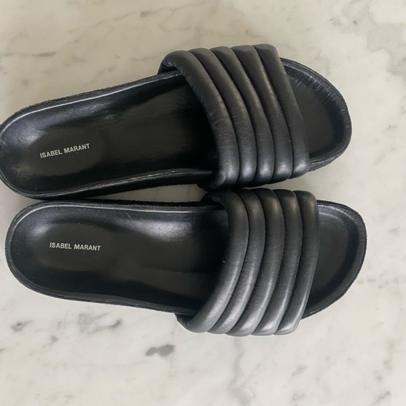 Isabel Marant Helea Black Slides sandals size 6.5 - 7 - Picture 2 of 5